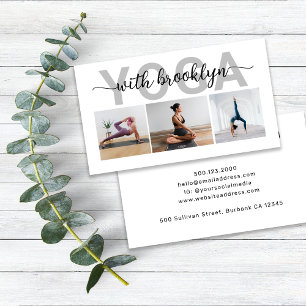 Modern fototypografi Yoga Instructor Visitkort