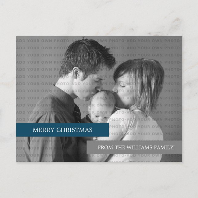 Modern fotovykort (blått/Grått) Helg Vykort (Framsida)