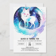Modern Fox Woodland Birthday