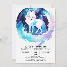 Modern Fox Woodland Birthday Inbjudningar