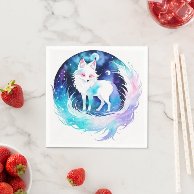 Modern Fox Woodland Birthday Pappersservett (Insitu)