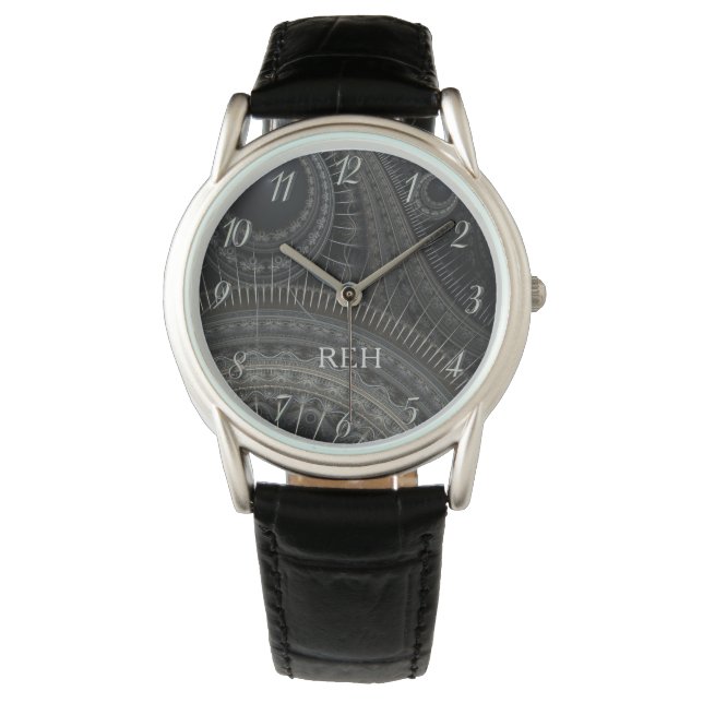 Modern Fractal Monogrammed Watch Armbandsur (Framsida)