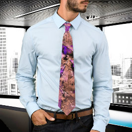 Modern frakttal i svartvitt och lila slips