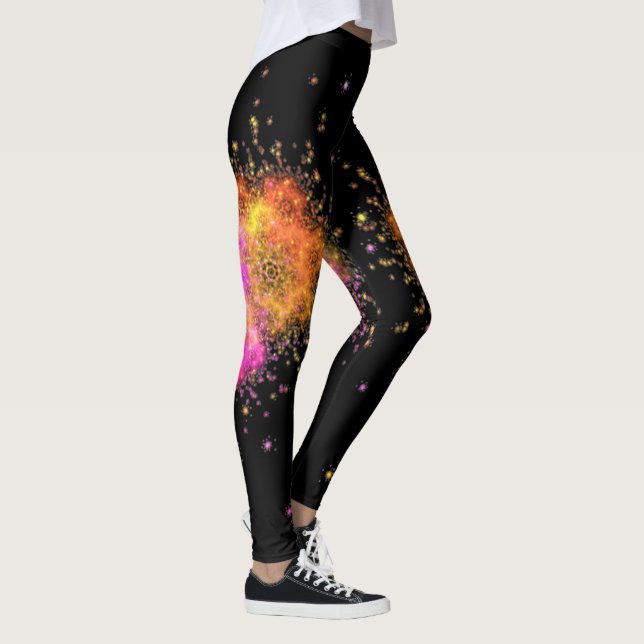 Modern frakttal på rosa och svart leggings (Höger)