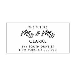 Modern framtid Fru och fru bröllop returadress Stämpel