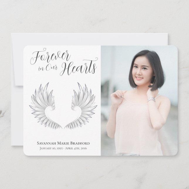 Modern framtid i vårt Hearts Vingar-foto Tack Kort (Framsida)