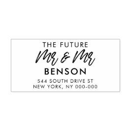 Modern framtid Mr & Mr. gay bröllop returadress Självfärgande Stämpel