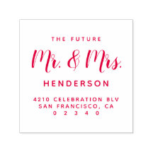 Modern Framtida Mr. & Mrs. Script-Returadress