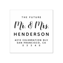 Modern Framtida Mr. & Mrs. Script-Returadress