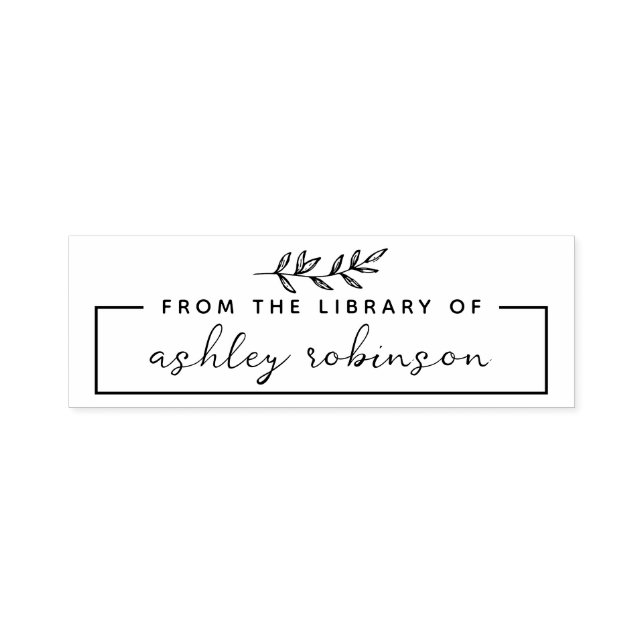 Modern från Bibliotek | Löv för eget namn Självfärgande Stämpel (Design)