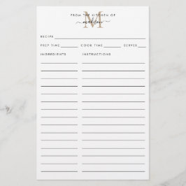 Modern från köket i Guld Monogram Recipe
