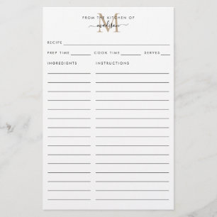 Modern från köket i Guld Monogram Recipe
