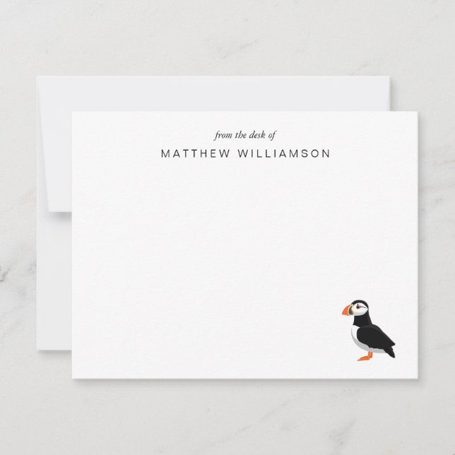Modern från Puffin Birds skrivbord Anteckningskort (Framsida)