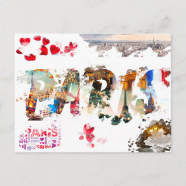 Modern Frankrike Paris je t'aime Eiffel Torn Trave Vykort