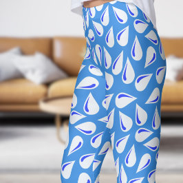 Modern Fransk Blue Flick Mönster Leggings