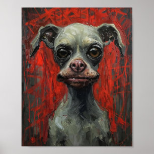 Modern fransk Bulldog Expressionistisk Konstaffisc Poster