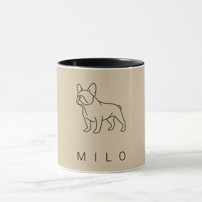 Modern fransk bulldogg kaffemugg | Anpassat namn (Center)