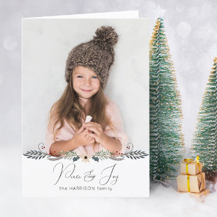 Modern fred och frid jul - botaniskt foto helgkort
