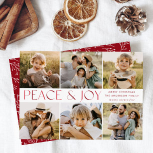 Modern fred och Joy Photo Collage Julkort