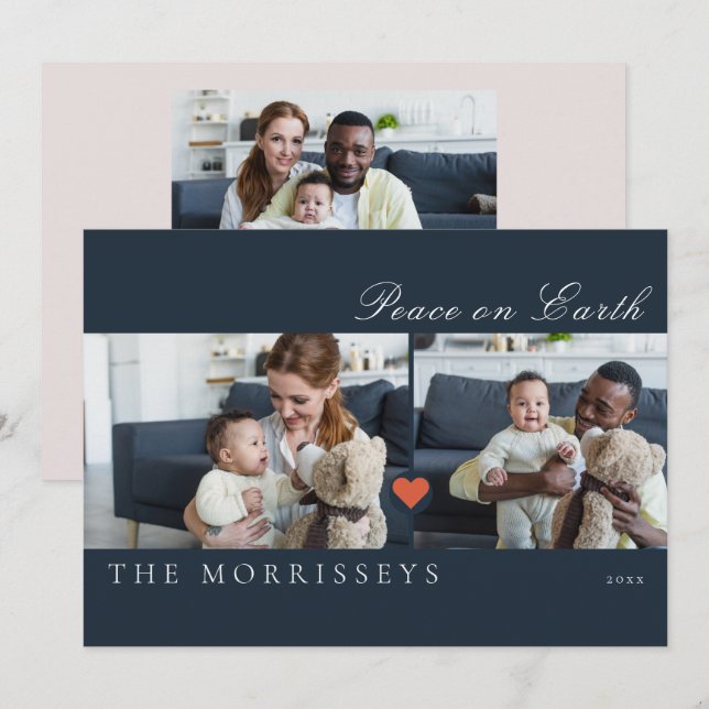 Modern fred på jorden, skript 3 foto julkort (Fram/baksida)