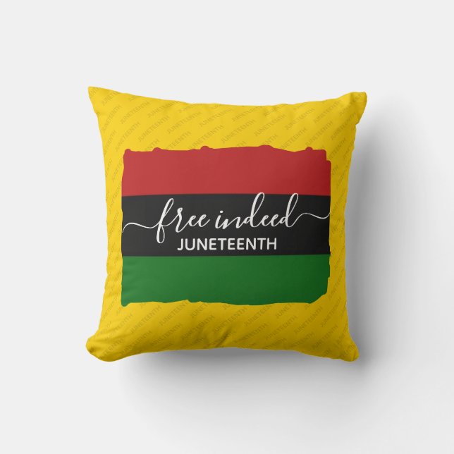 Modern FREE FAKTISKT Pan African JUNETEENTH Kudde (Framsida)