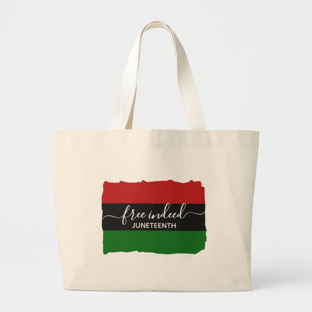 Modern FREE INDEED Panafrikansk JUNETEENTH Jumbo Tygkasse (Framsidan)