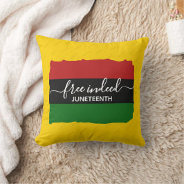Modern FREE INDEED Panafrikansk JUNETEENTH Kudde