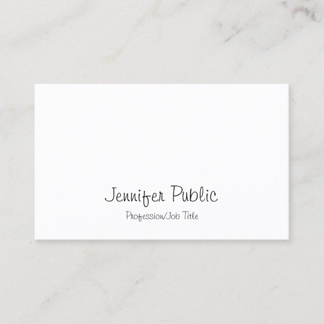 Modern Freehand Script Elegant Sleek Söt Plain Visitkort (Framsida)