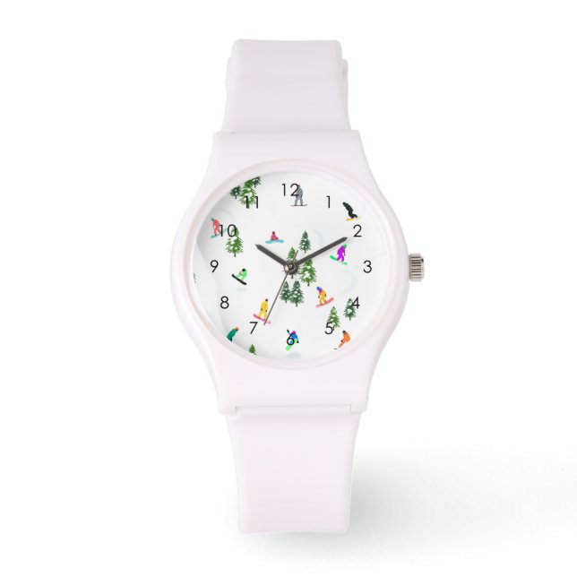 Modern Freeride Snowboarder Snowboarder Art Armbandsur (Framsida)