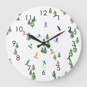 Modern Freeride Snowboarder Snowboarder Art Stor Klocka