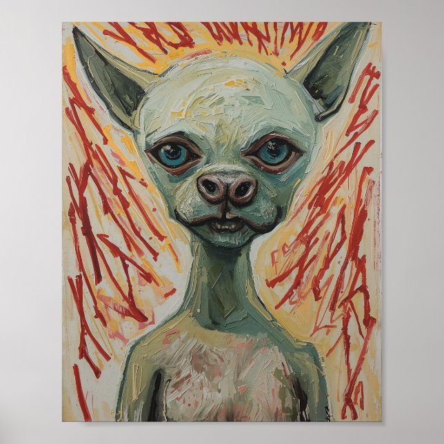 Modern Frenchie Expressionist Art Poster (Framsidan)