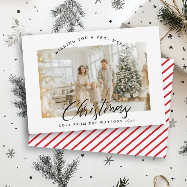 Modern Fresh Bright Family Photo Christmas Julkort (Skapare uppladdad)
