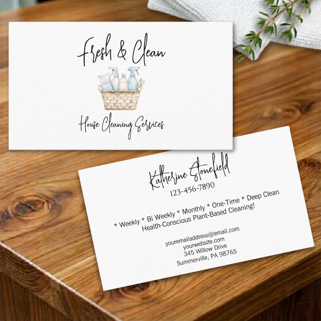 Modern Fresh Custom House Cleaning Services Visitkort (Skapare uppladdad)