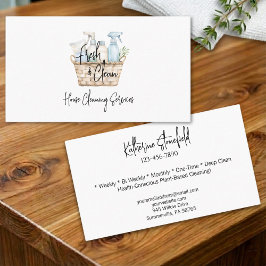Modern Fresh Personalizable House Cleaning Service Visitkort