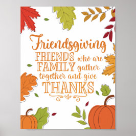 Modern Friendsgiving-citat med färgfull Gräns Poster