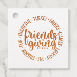 Modern Friendsgiving Gåvor Etiketter