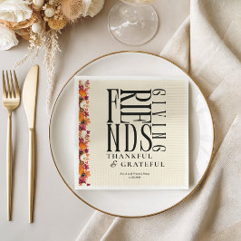 Modern Friendsgiving Middagsblommor Pappersservett