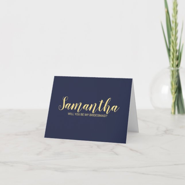Modern Frieri av Bridesmaid-skript-kort Inbjudan (Framsida)