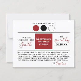 Modern Frieri av Bridesmaid-skript-kort Inbjudningar