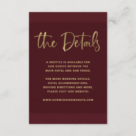Modern Frieri | Information om Burgundy Guld Bröll Tilläggskort