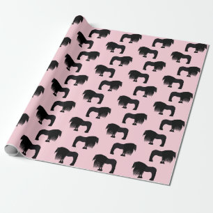 Modern Friesian Horse Illustration Rosa Presentpapper
