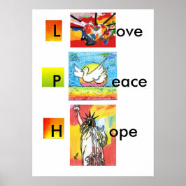 Modern frihetsgudinnan för färgat vattenfärgshjärt poster