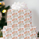 Modern friska jul presentpapper<br><div class="desc">Modern grönt och orange med slätt skulptur Joy Jul-helgdag papper från Ricaso</div>