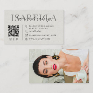 Modern frisör Makeup Artist Falskt Linne Script Fo Visitkort