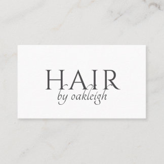 Modern frisör minimal typografi visitkort