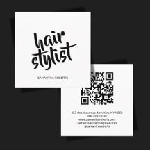 Modern frisör stil skriftlig vit svart qr-kod