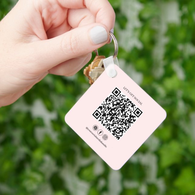 Modern Frisörskärare Rosa Rodnad Affärs Kort Nyckelring (Hand)