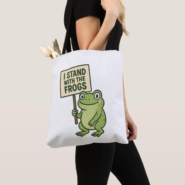 Modern Frog Lover Tote Tygkasse (Närbild)