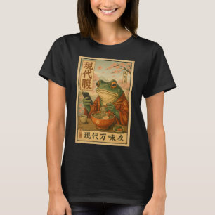 Modern Frog Ramen – Retro Japansk Stil T Shirt