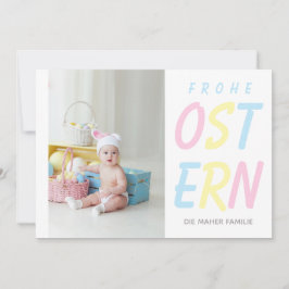 Modern Frothe Ostern Pastel Personlig Photo Julkort